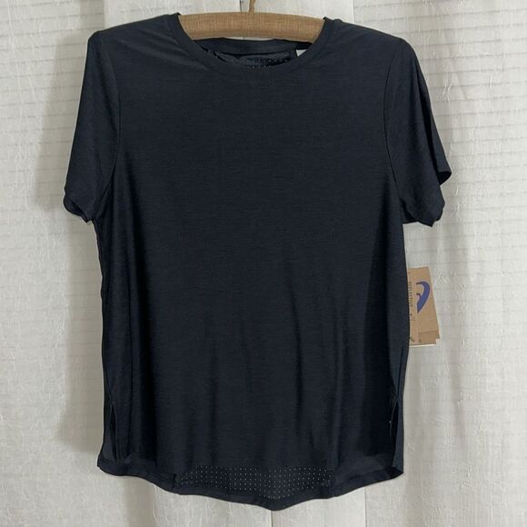 ASICS XS-XLβBlack Laser Perforated Short Sleeve Run Workout Tee - Picture 5 of 13